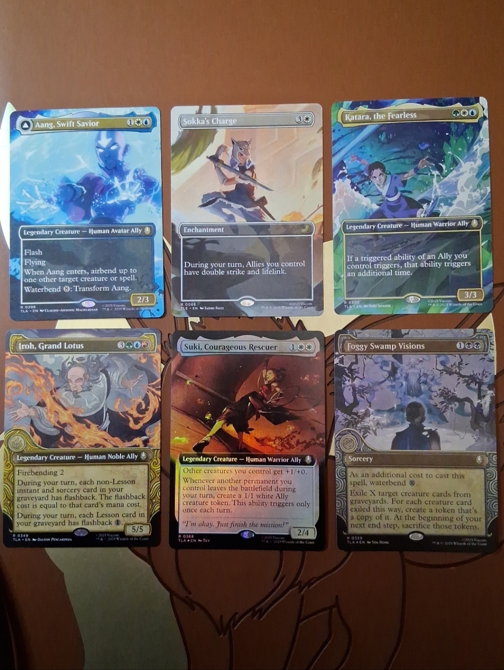 6 Avatar TLA Main Character Borderless & Showcase NM  MTG Cards~Aang~Katara~Iroh